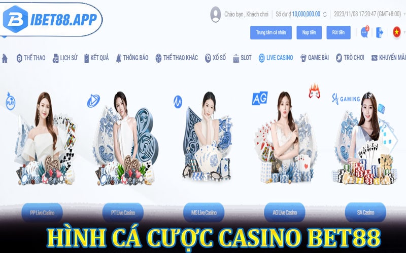 Những hình cá cược casino bet88 phổ biến 